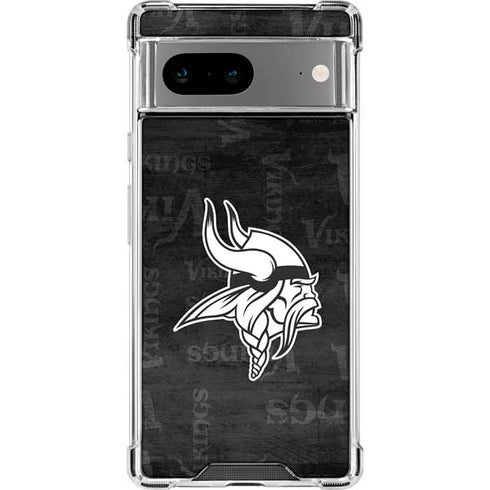 NFL Minnesota Vikings Black & White Google Pixel 7a Clear Case